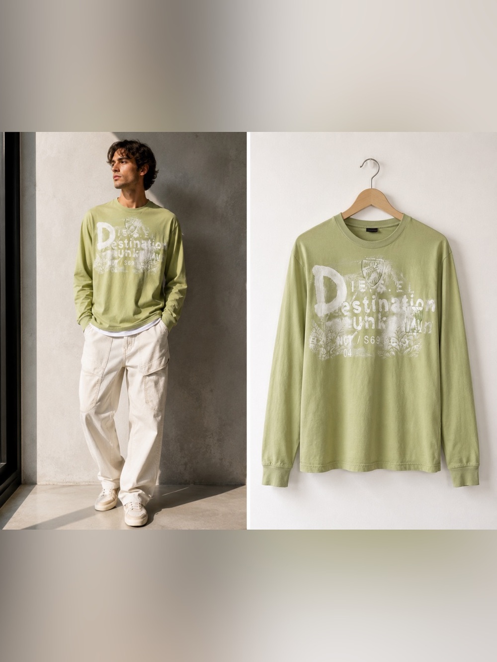 Diesel Vintage Y2K Destination Unknown Graphic Long Sleeve Tee – Size L